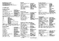 Perl Reference Card